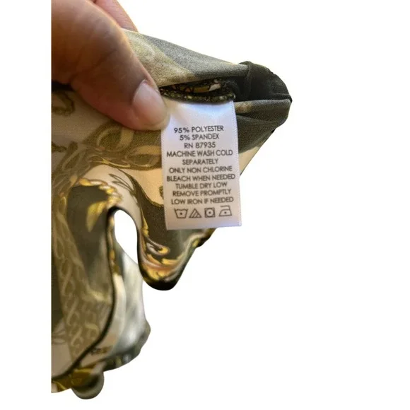 Susan Graver Womens XS Tunic Top V Neck Gold Accent Long Sleeve - Picture 7 of 8